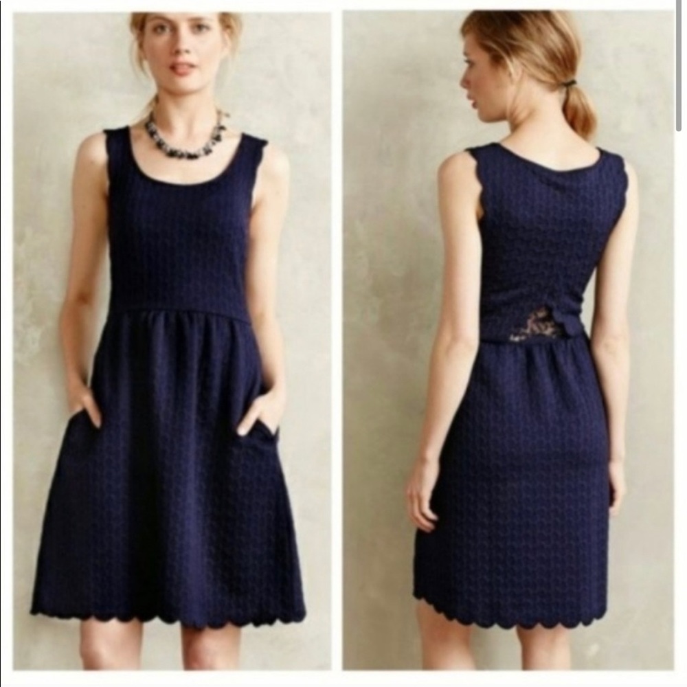 Anthropologie Maeve Caye Scalloped Dress EUC